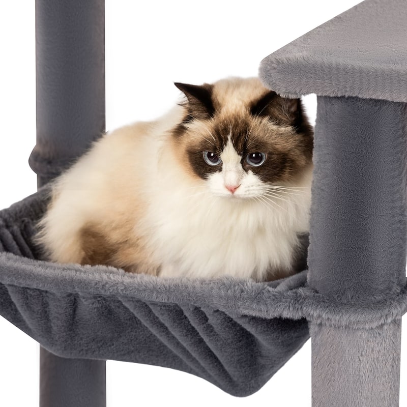 Adeco 52-Inch Cat Tree with Hammock and Condo