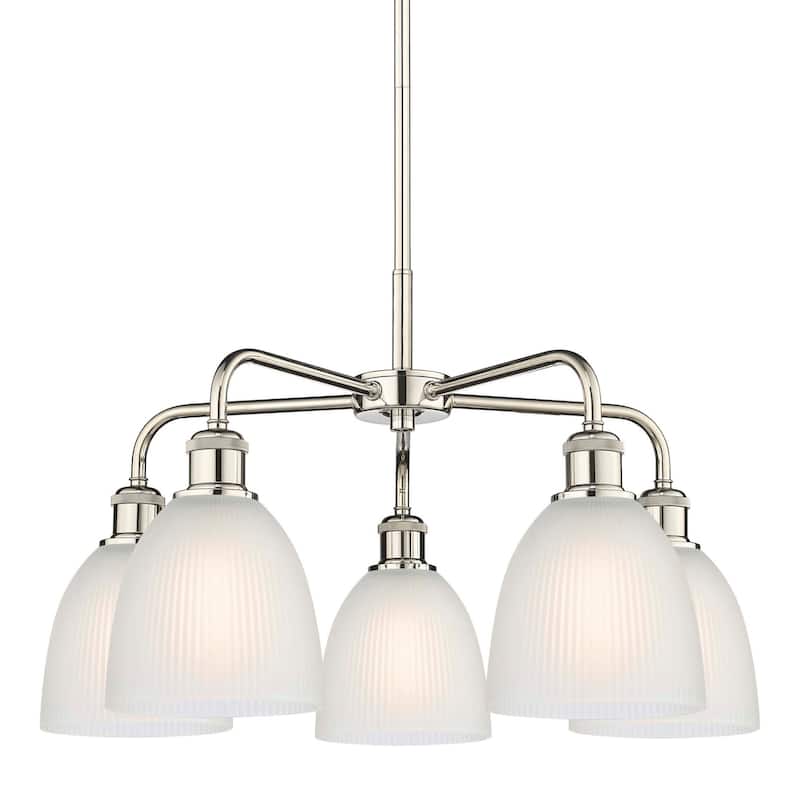 Innovations Lighting 516-5CR-15-24 Castile Chandelier Castile 5 Light - Polished Nickel / White