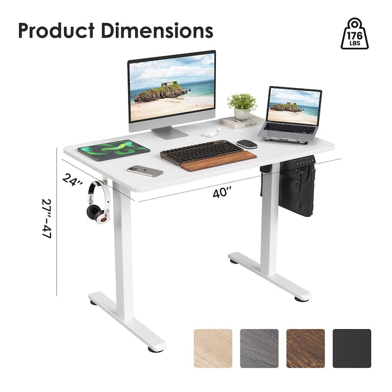 Electric Standing Adjustable Height Sit Stand Home Office Desk w/ Splice Board