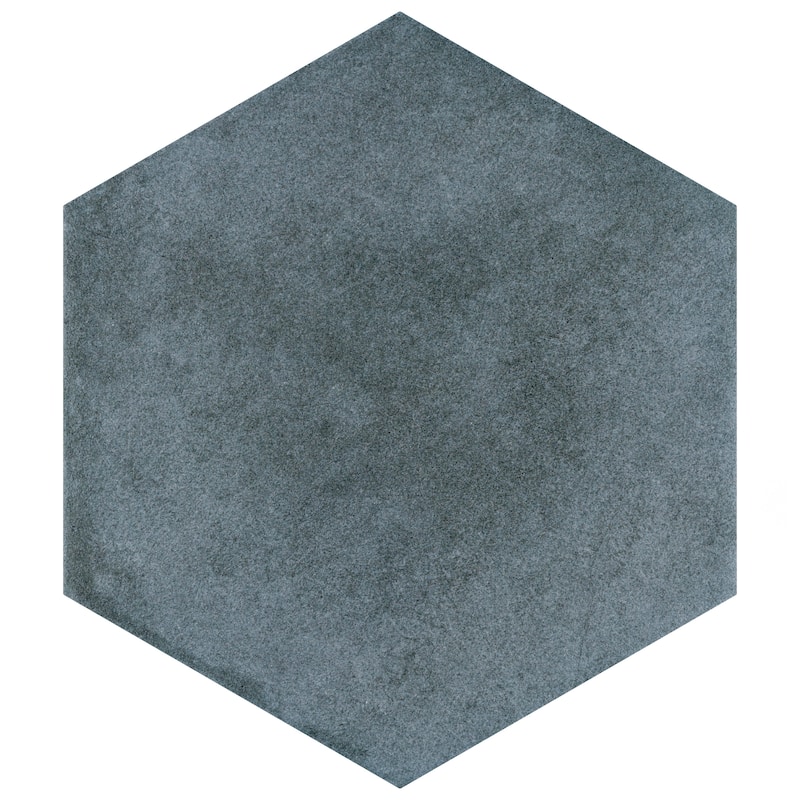 Merola Tile Matter Hex Blue 7-7/8" x 9" Porcelain Floor and Wall Tile