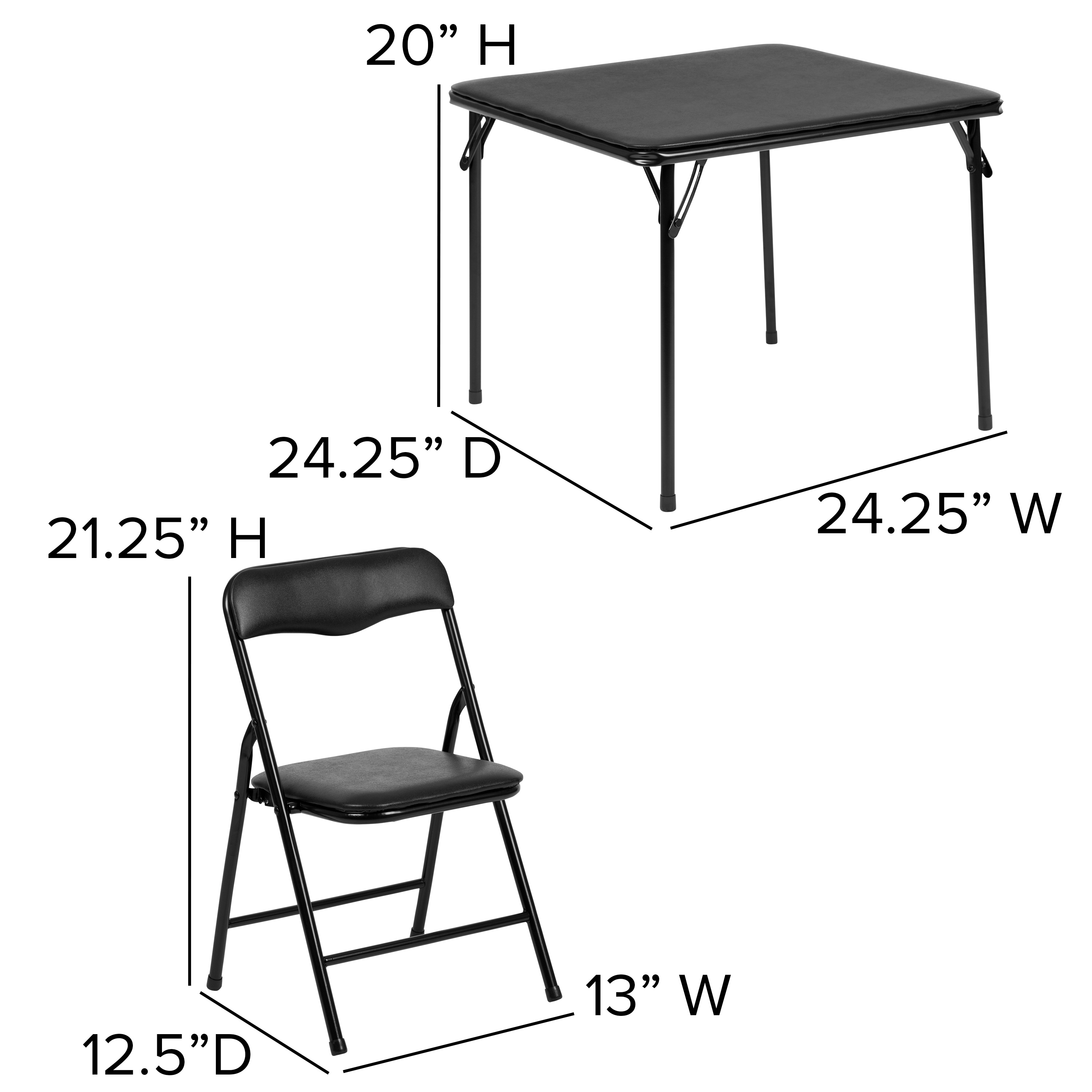 Kids Colorful 5 piece Folding Table and Chair Set On Sale Bed