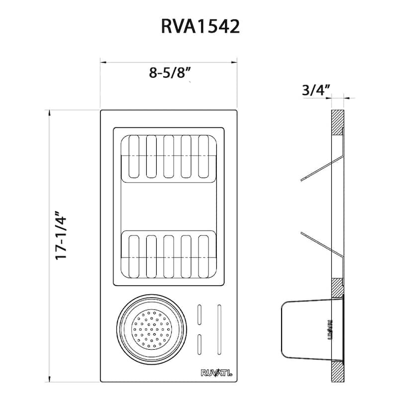Ruvati Wood Dish Plate and Silverware Caddy Drying Rack for Workstation Sinks - RVA1542