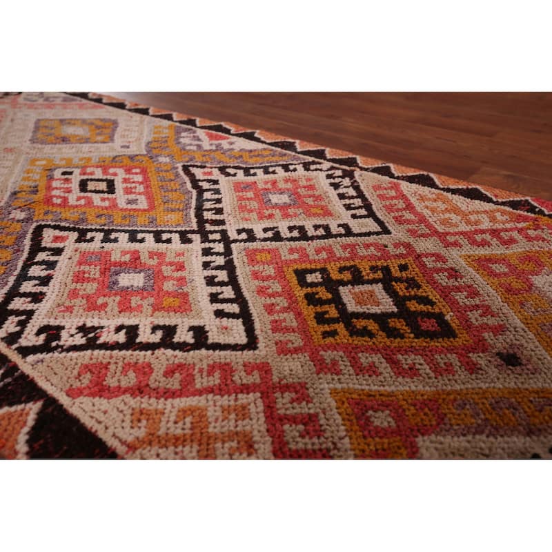 Oushak Turkish Vintage Runner Rug Handmade Wool Carpet - 2'8"x 12'3"