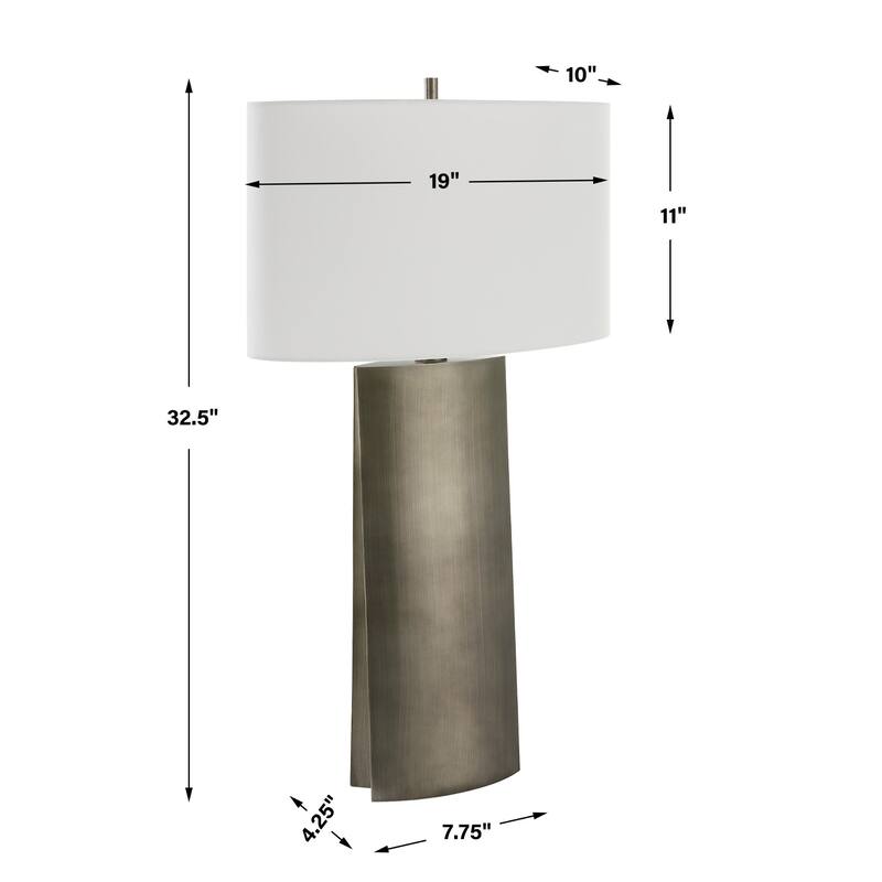 Tapered Silhouette Table Lamp with Oval Drum Shade - 32.5"