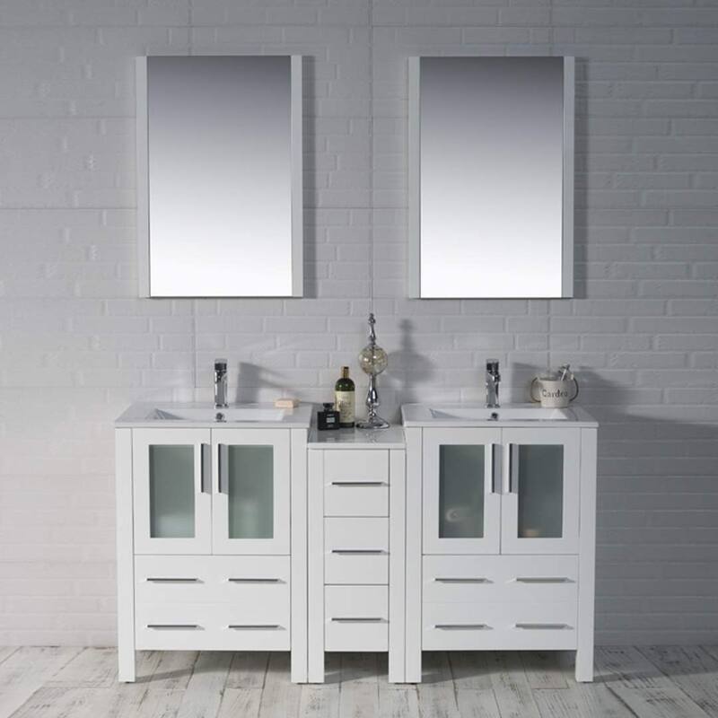 Blossom Sydney 60" Solid Wood Double Sink Bathroom Vanity with Cabinet