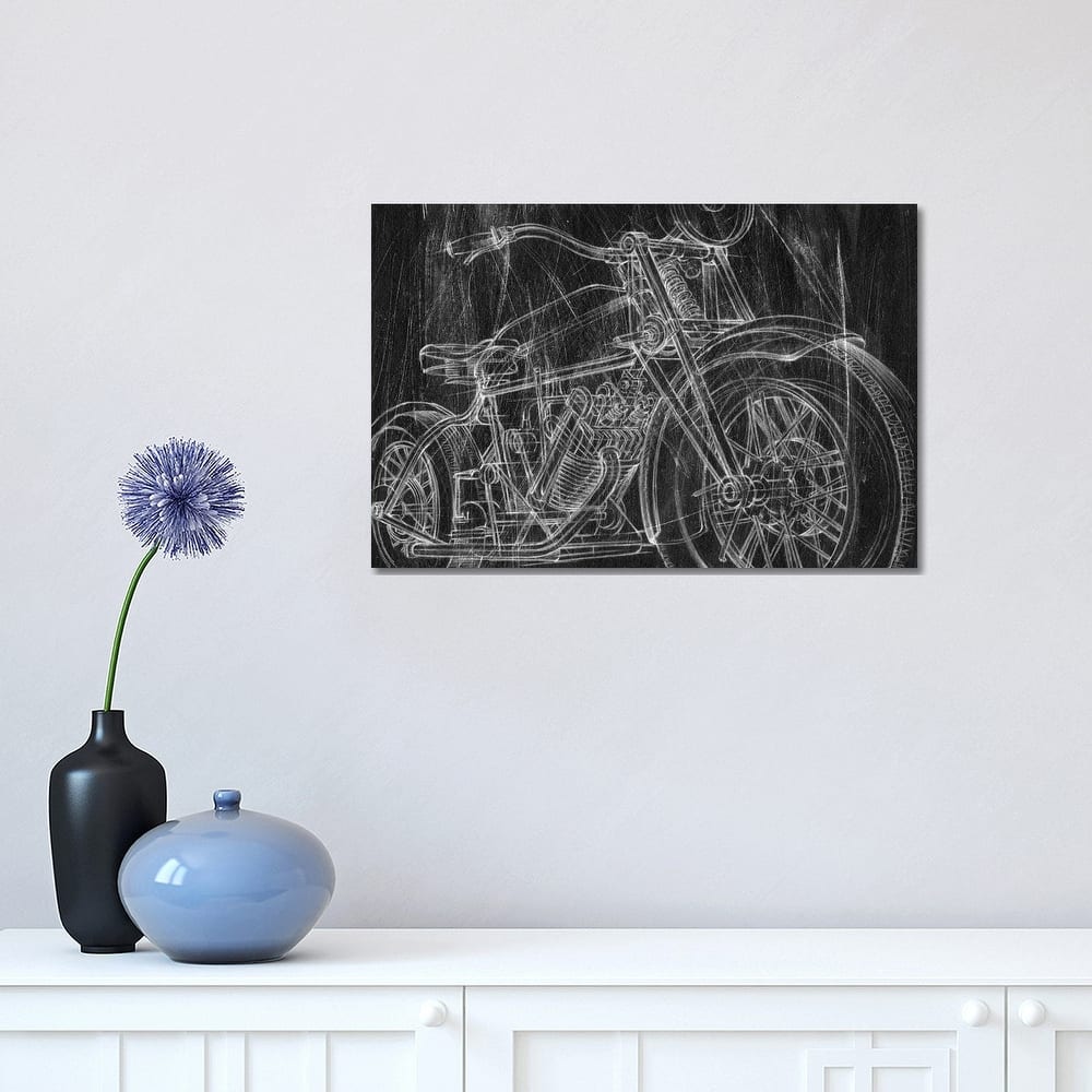 iCanvas "Motorcycle Mechanical Sketch I" by Ethan Harper Canvas Print