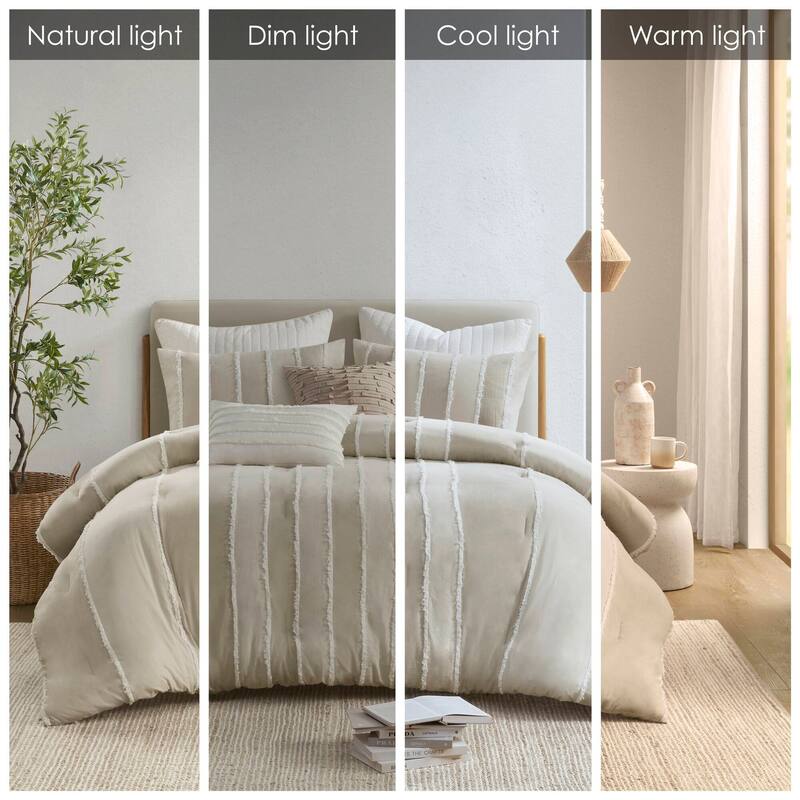 INK+IVY Shay 3 Piece Striped Cotton Comforter Set