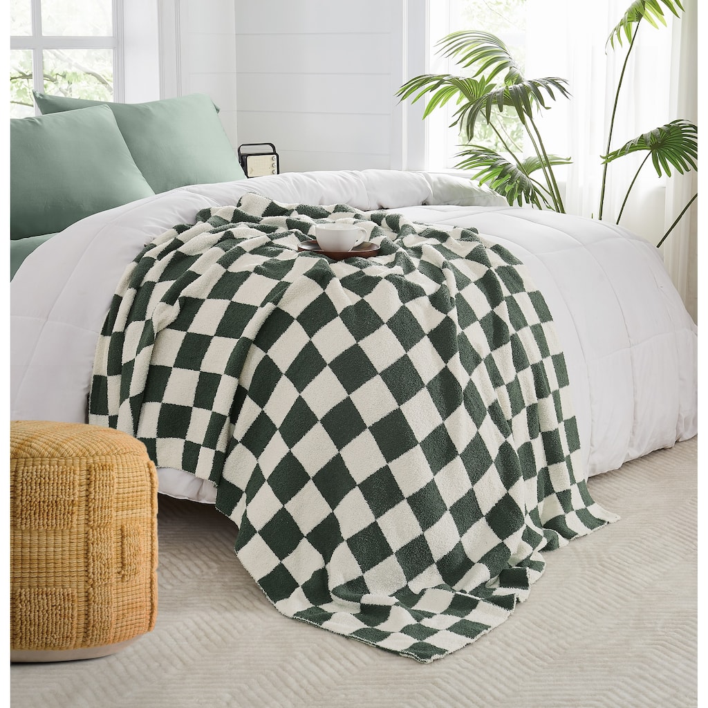 Truly Soft Cozy Checkerboard Reversible 50x70 Throw