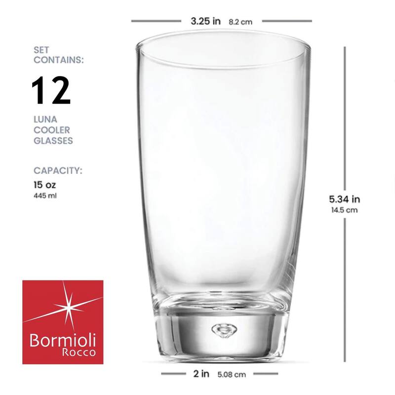 Bormioli Rocco Luna Cooler Glass - 15.25 ounce