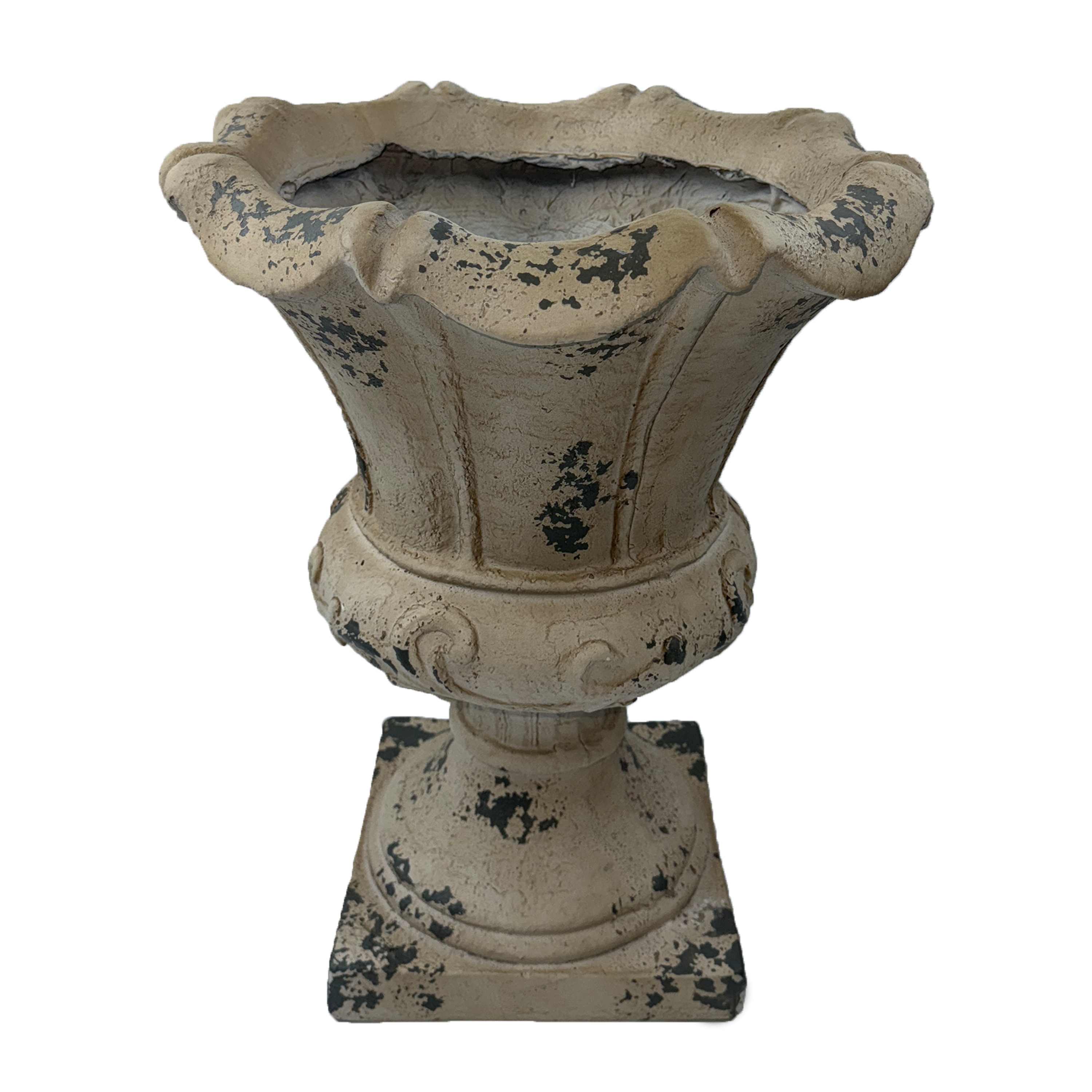 MGO Garden Planter, Garden decoration and planting,Color Antique White, Side 16.33"Wx16.33"Dx21.45"H
