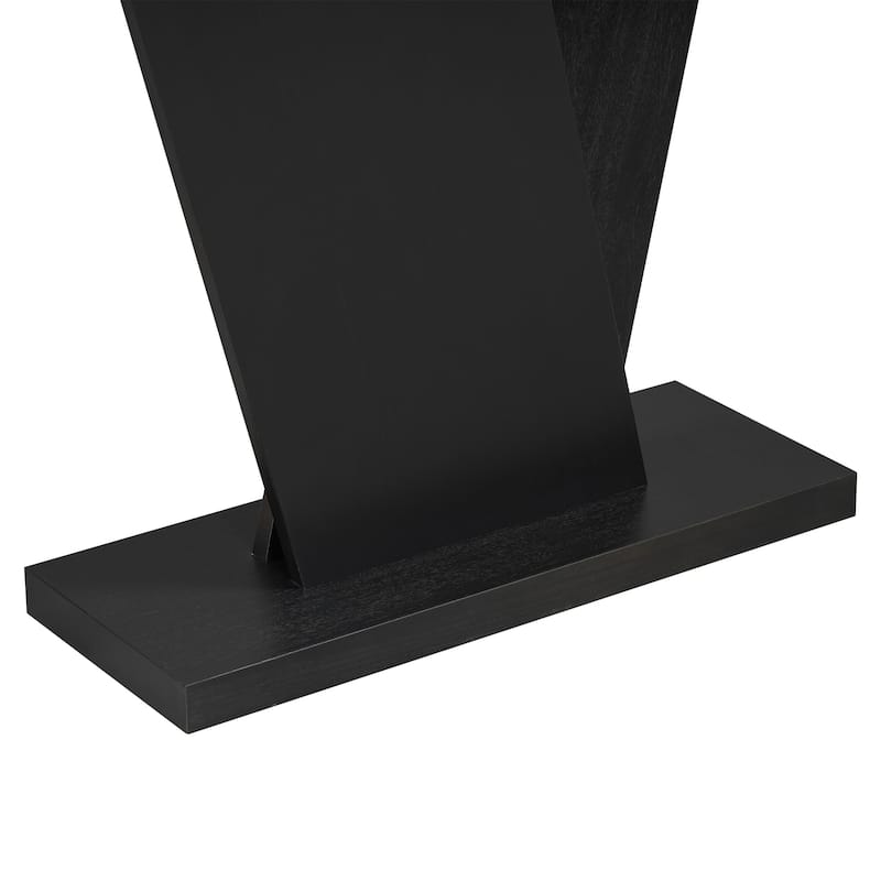 59.8" MDF Console Table With Natural Wood Veneer with V-Shaped Base for Living Room