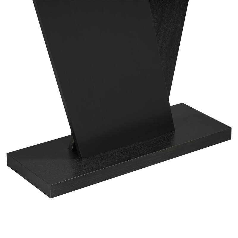 59.8" V-Base Console Table with Natural Wood Veneer
