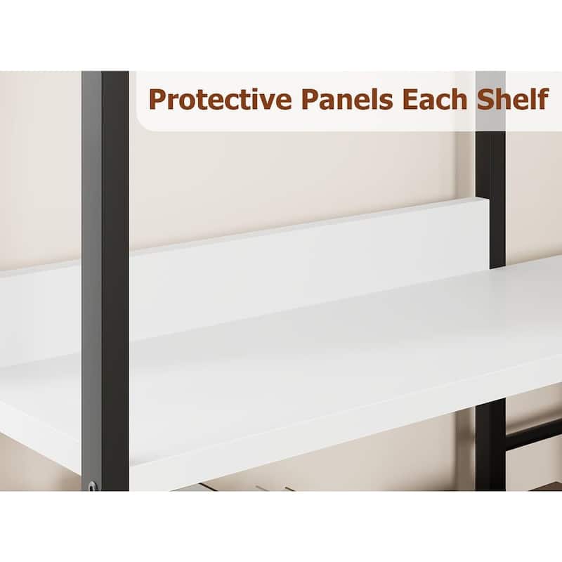 Corner Bookshelf, 5-Tier L-Shaped Modern Bookcase, Industrial Bookcase