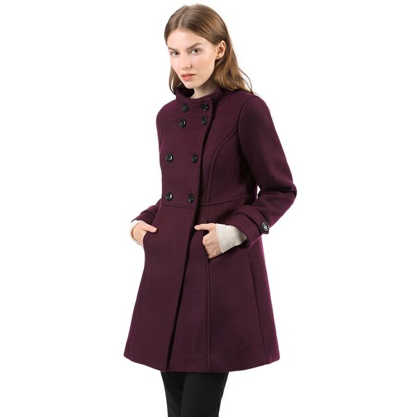 Shop Tahari Women's Double-breasted Wool-blend Military-inspired Coat ...