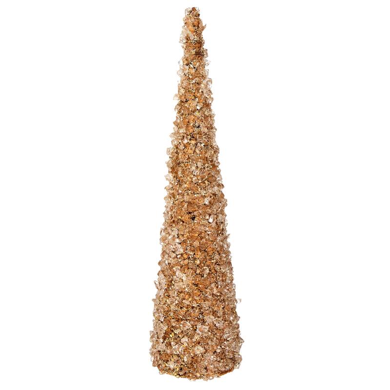18" Metallic Chunky Iced Cone Tree