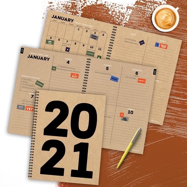 2021 Kraft Year Large Weekly Monthly Planner - 8.5x11. Opens flyout.