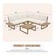 preview thumbnail 3 of 25, Outdoor 4 pieces V-Shaped Acacia Wood Sectional Sofa Set