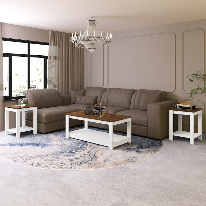 CraftPorch Classic 3- Pieces Coffee Table Set