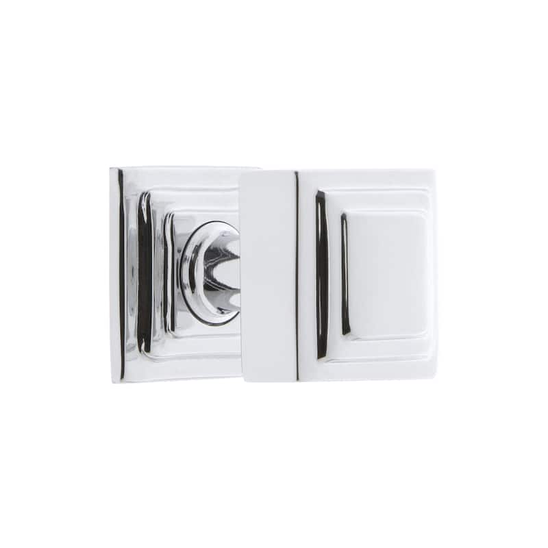 Grandeur CARR-BRASS-KNOB-CARR Carre 1-1/4" Solid Metal Stepped Square - Bright Chrome