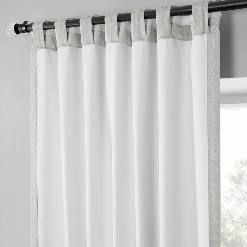 Exclusive Fabrics Boho Chic Faux Linen Blackout Curtains for Bedroom & Living Room Curtains - 2 Panel Drapes