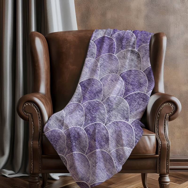 Premium Machine Washable Modern Arches Sherpa Throw Blanket