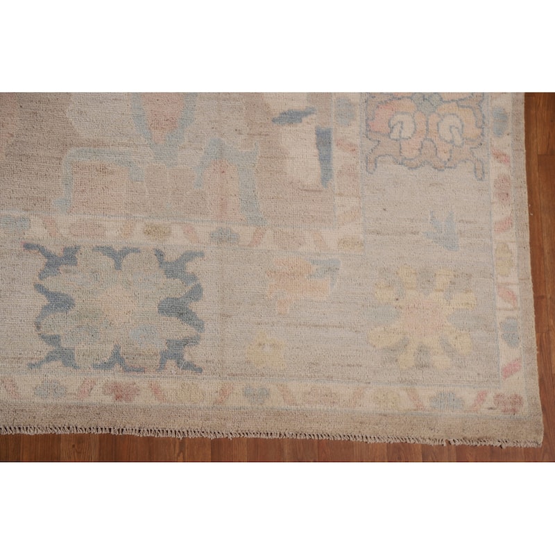 Oushak Turkish Large Area Rug Hand-knotted Floral Wool Carpet - 9'11"x 13'7"