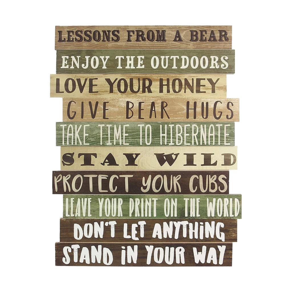 Wood Lesson from a Bear Wall Sign, Multi
