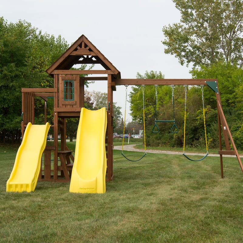 Swing-N-Slide Timberview Wooden Outdoor Swing Set