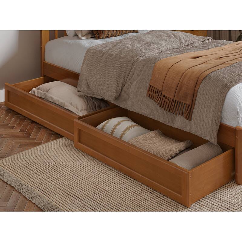 Roslyn Platform Bed with Panel Footboard and Storage Drawers