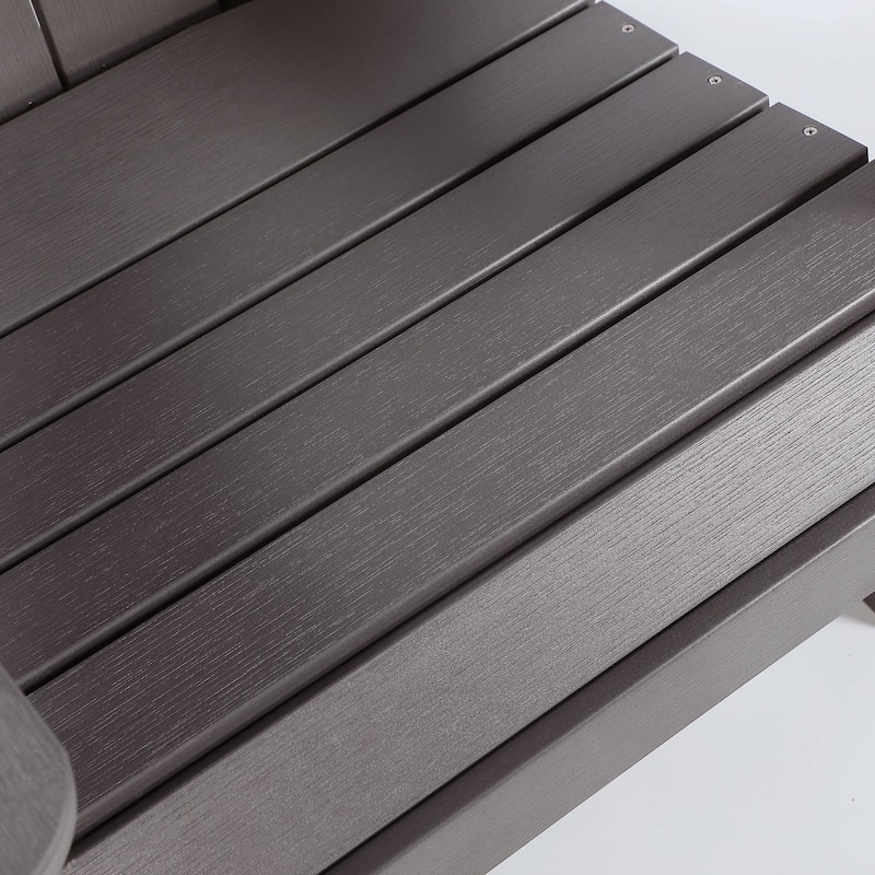 Hurley Folding Poly Adirondack Chair with Pull-out Ottoman (Set of 2)