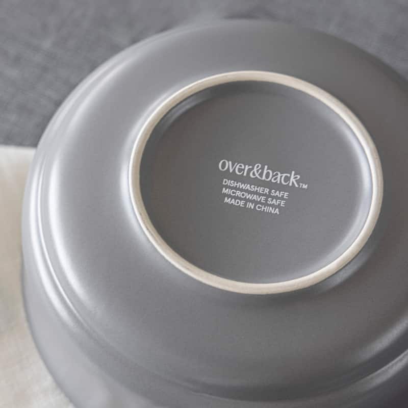over&back Rimmed 26oz Semi-Matte Stoneware Cereal Bowls