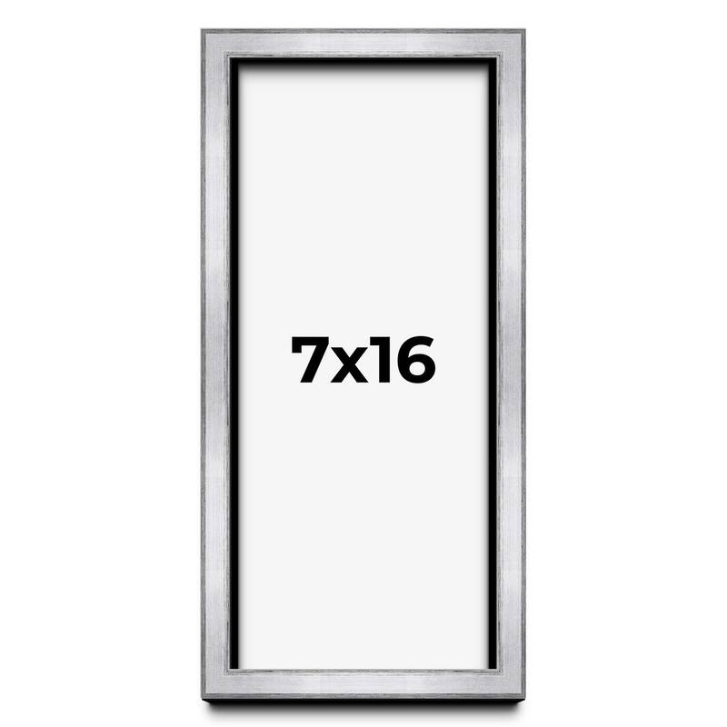 7x16 Shadow Box Frame Silver | 1.375 Inches Deep Real Wood