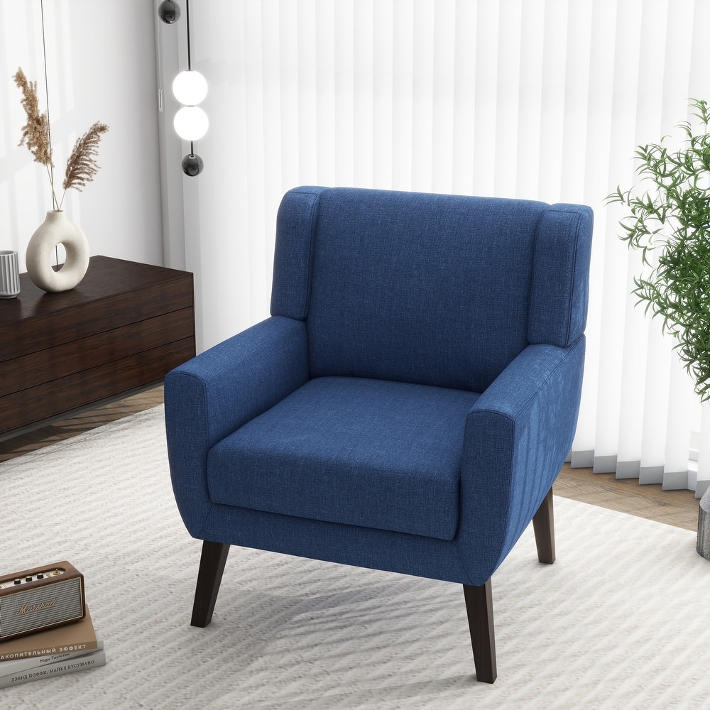 Modern Upholstered Linen Armchair Accent Chair
