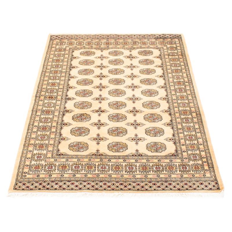 ECARPETGALLERY Hand-knotted Peshawar Bokhara Beige Wool Rug - 4'8 x 6'8