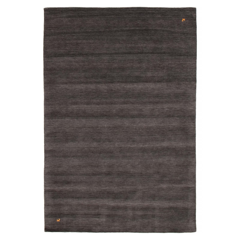 Kashkuli Gabbeh Grey Rug 6'7" x 9'9" - 6'7 x 9'9 - Dark Grey - 6'7 x 9'9