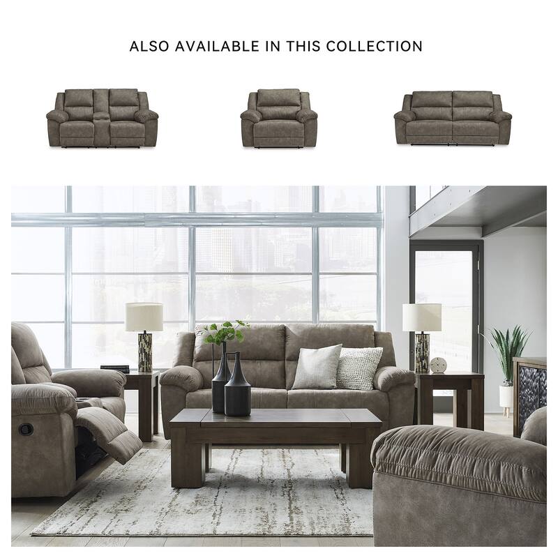 Signature Design by Ashley Laresview Gray Reclining Sofa - 92" W x 42" D x 43" H