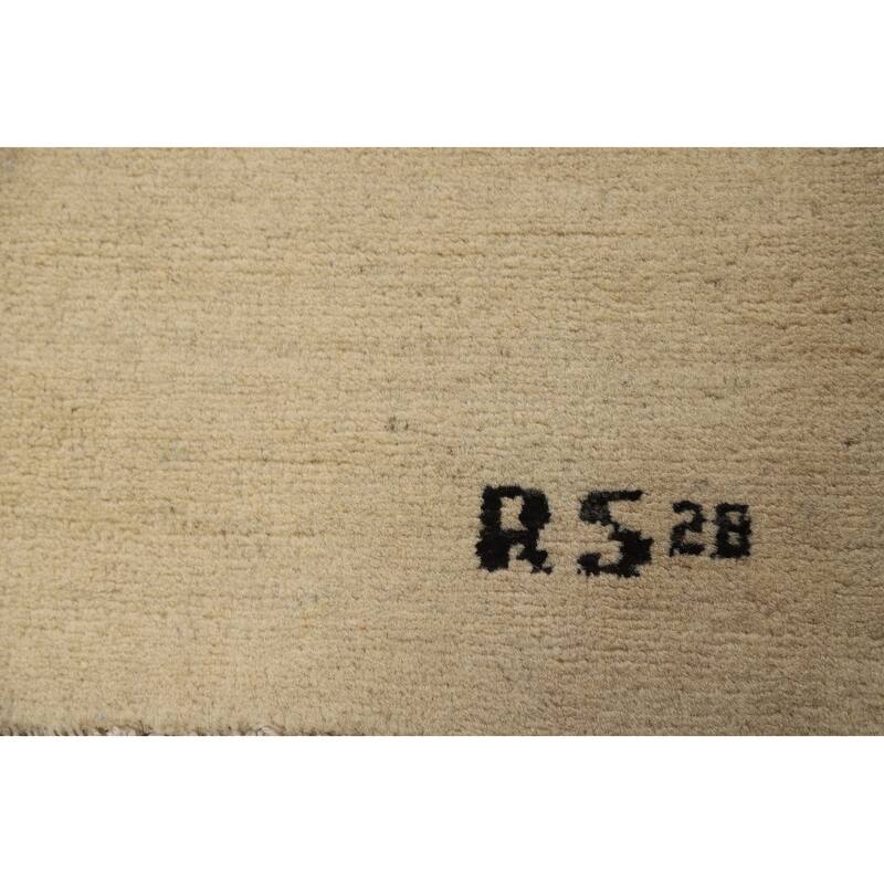 Contemporary Gabbeh Oriental Area Rug Hand-Knotted Wool Carpet - 6'5"x 9'7"