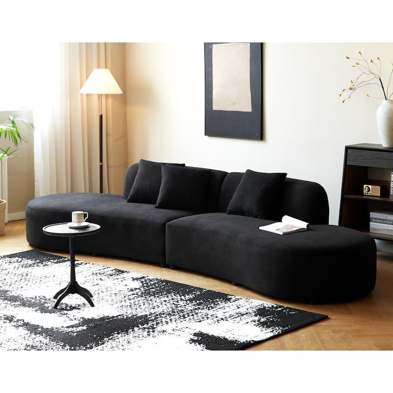 132.3 inch Large Half Moon Curved Sectional Sofa