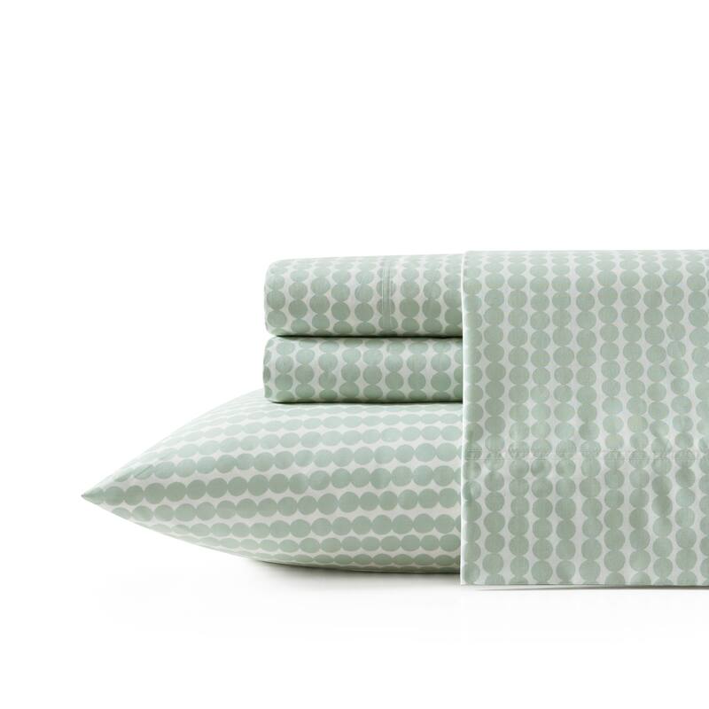 Marimekko Printed Cotton Percale Sheet and Pillowcase Sets - King - Pikku Rasymatto Green