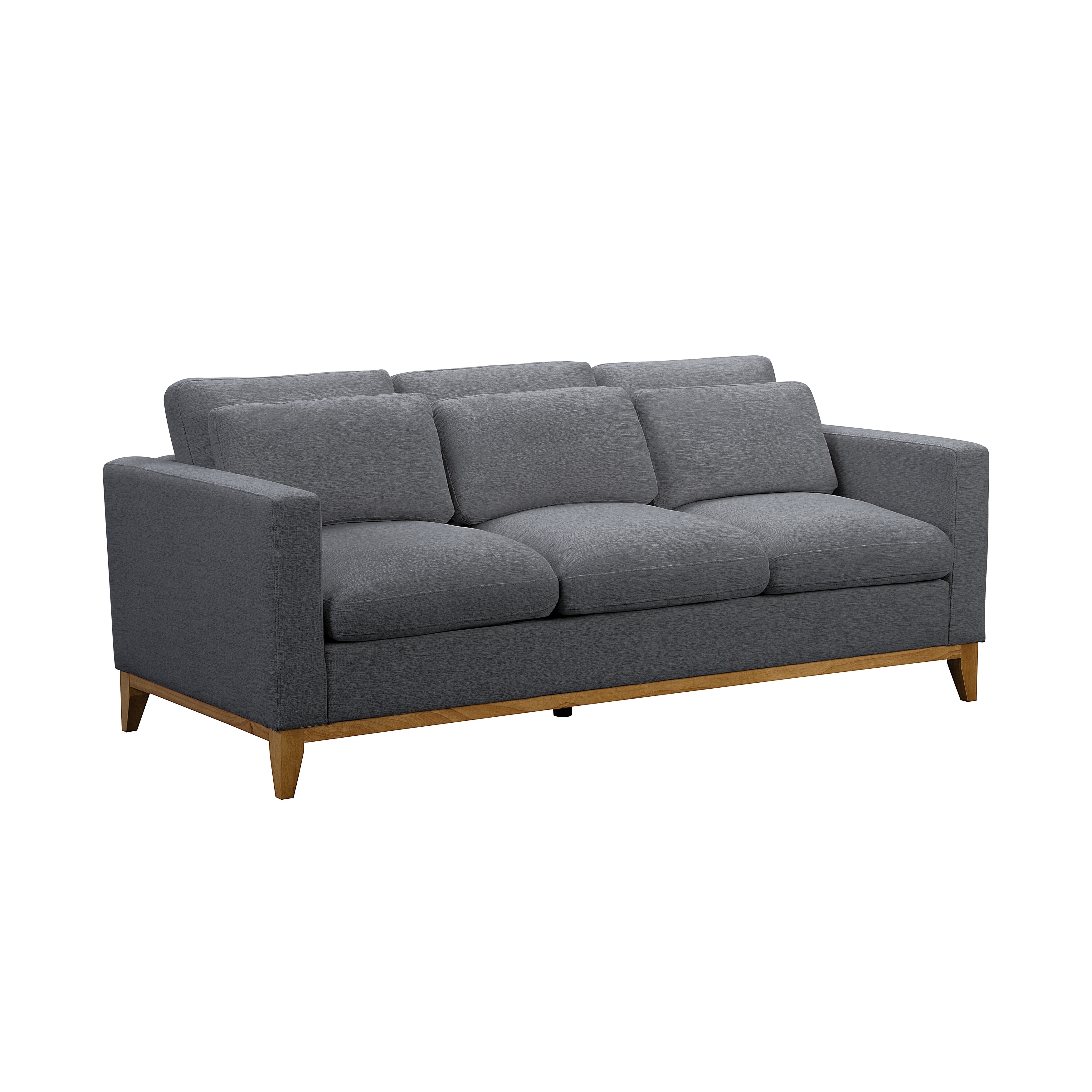 Abbyson Rosetta Mid Century Modern Upholstered Sofa with Wood Base