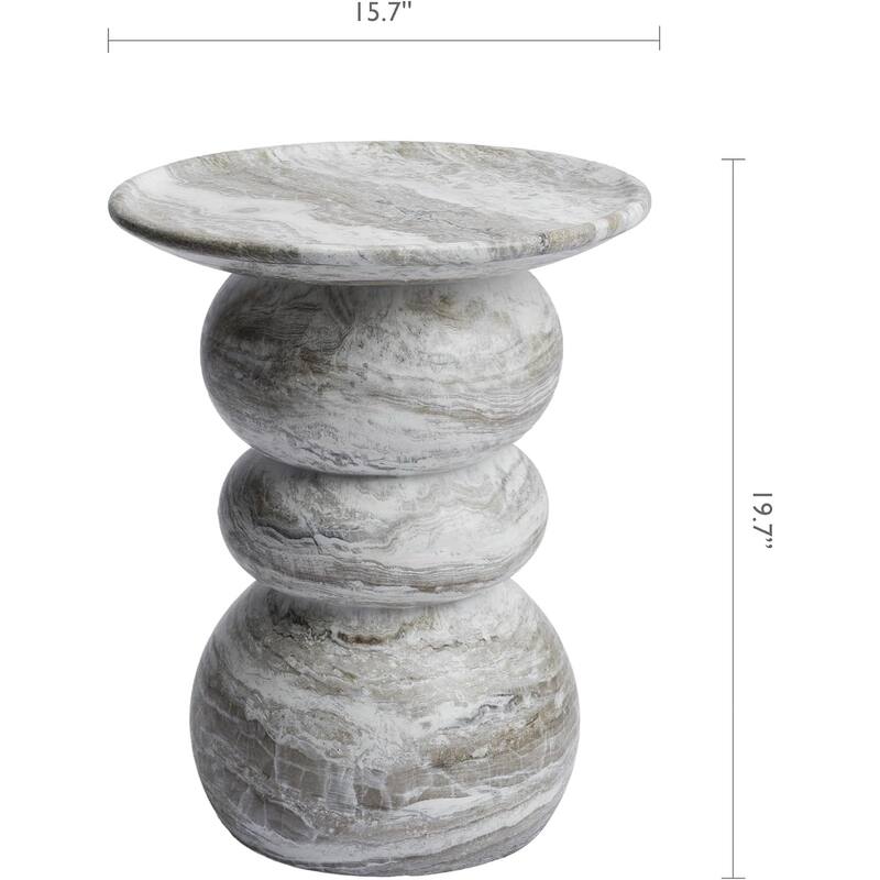 Studio London Elegant Silfi Travertine Effect Stool and Weatherproof