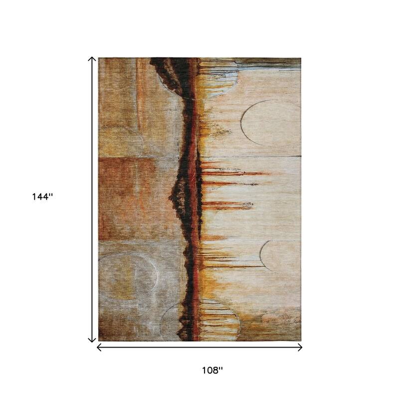 HomeRoots Abstract Transitional Rectangle Outdoor Rug