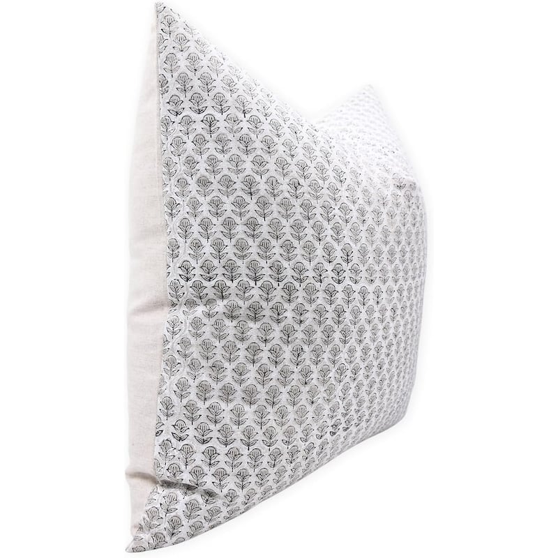 Fabdivine Rustic Pure Linen Floral Artisan Pillow Cover for Home Decor, Tarangani