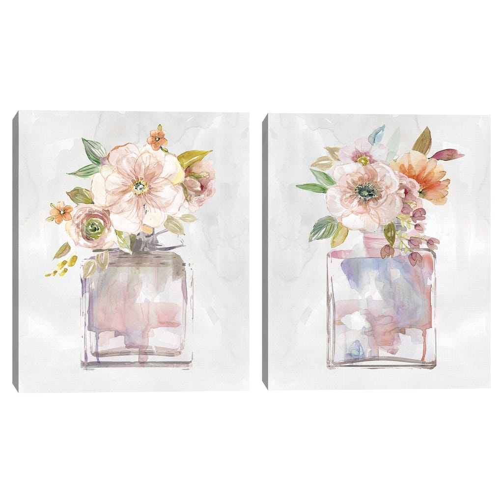 Mini Bouquet by Carol Robinson S/2 by Carol Robinson Canvas Art Prints