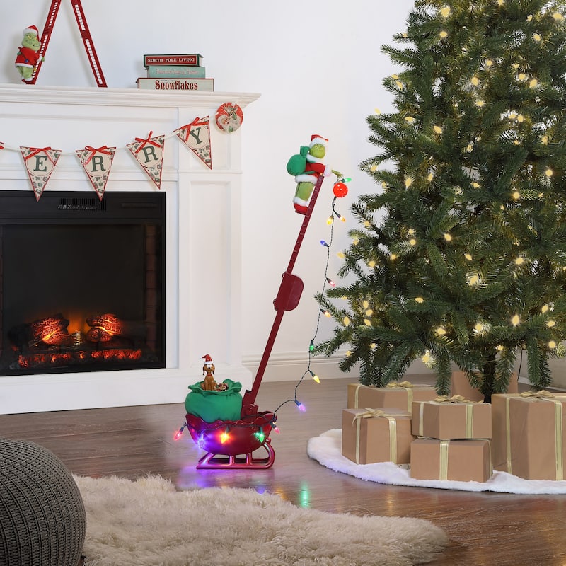 34.5 in. Grinch's Animated Utility Sleigh