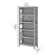 preview thumbnail 49 of 72, Bush Furniture Key West Tall 5 Shelf Bookcase with Adjustable Shelves