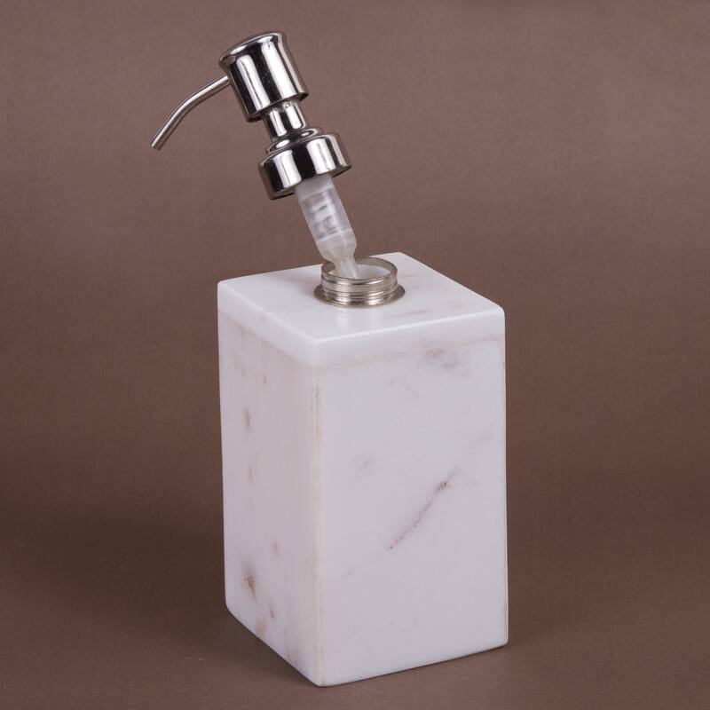 Creative Home Off-White Marble Liquid Soap Dispenser, Lotion Dispenser