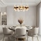 preview thumbnail 5 of 13, Modern Glam 24-Light LED Drum Chandelier for Dining Room - D 31.1" x H 72.4" Max