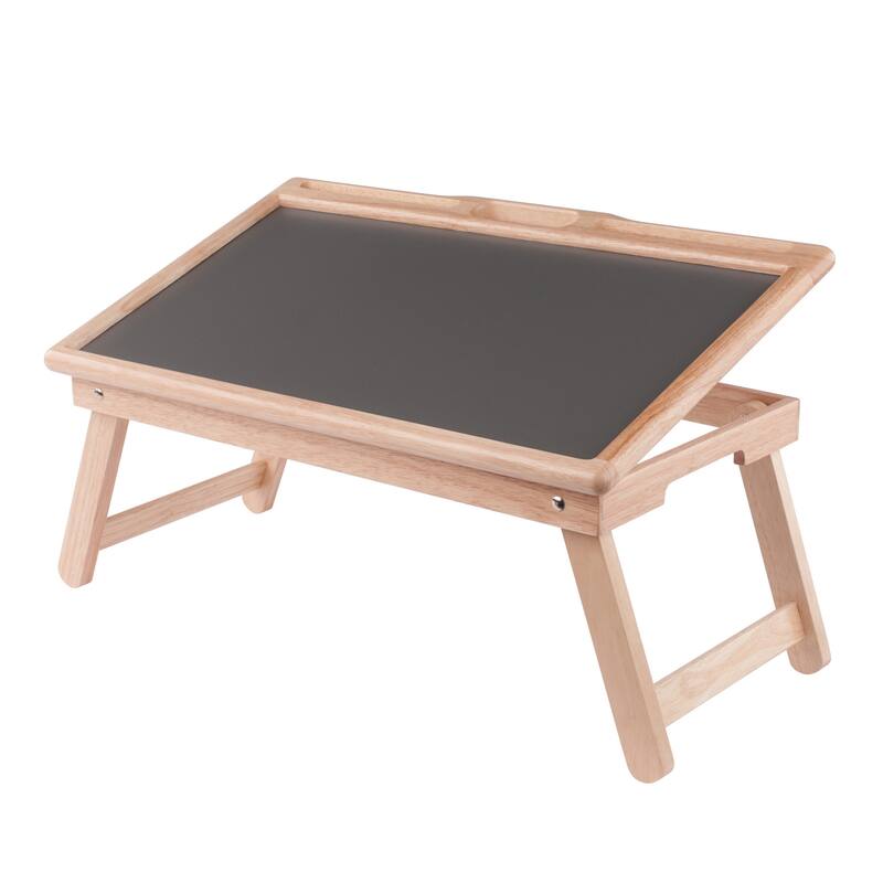 Arlo Breakfast Tray with Flip Top Gray and Natural Finish