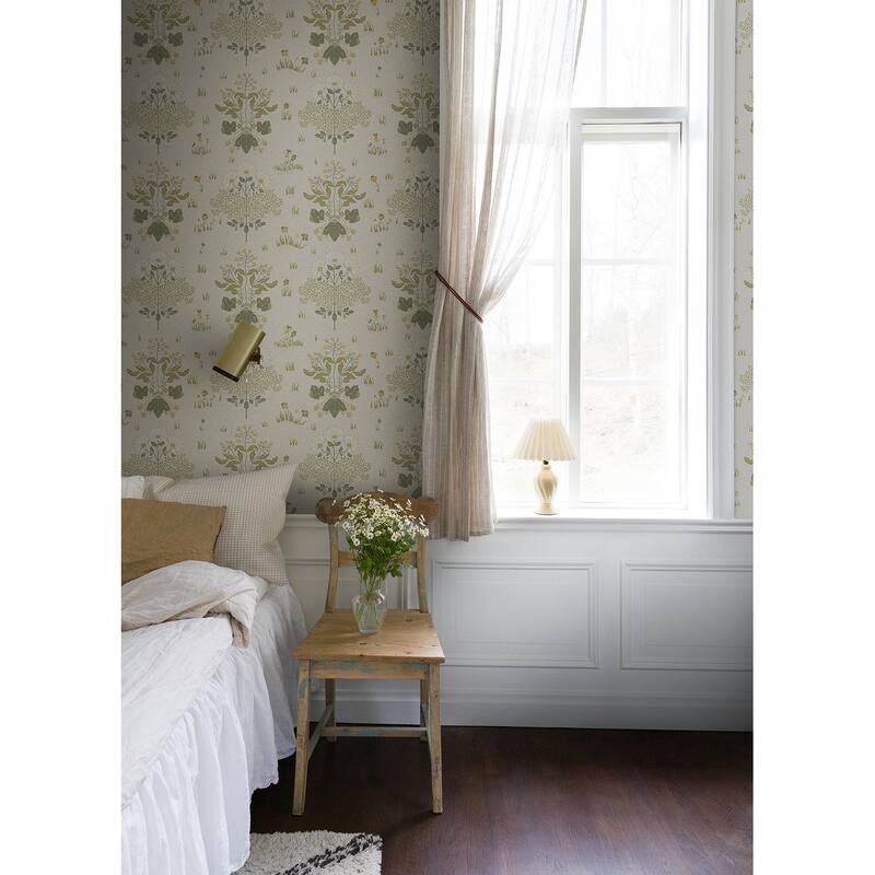 A-Street Prints Elda Olive Delicate Daisies Wallpaper